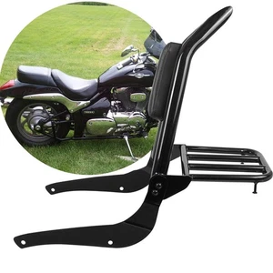 Sissy Bar Backrest with Luggage Rack For Suzuki Boulevard M50 C50 VL800 2001-12 - Picture 1 of 10