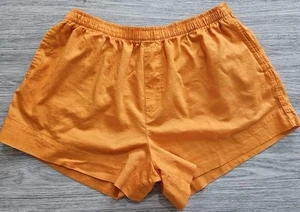 ATHLETA Woven Organic Cotton Sleeping Shorts Size LARGE in Golden Orange NB393 - Picture 1 of 8