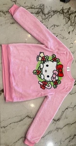 HELLO KITTY Pink Sweater Faux Fur Girls XL - Picture 1 of 4