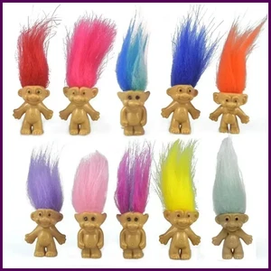 Figura de acción de anime mini muñecas troll 5 piezas cabello colorido miembros de la familia modelos - Imagen 1 de 17