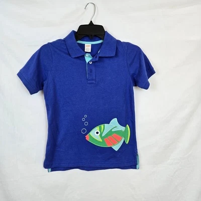 Camisa Polo Gymboree Niños Azul Save the Seas Peces Bordada Manga Corta Talla 7 Foto 1 de 4