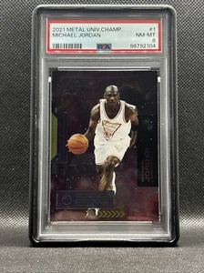 2021 SKYBOX METAL UNIVERSE CHAMPIONS #1 MICHAEL JORDAN PSA 8 Fresh Slab! - Picture 1 of 4
