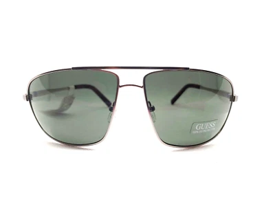 Óculos de sol masculino Guess GF0232 aviador armação prata lente verde novo com etiquetas 100% UV - Imagem 1 de 4