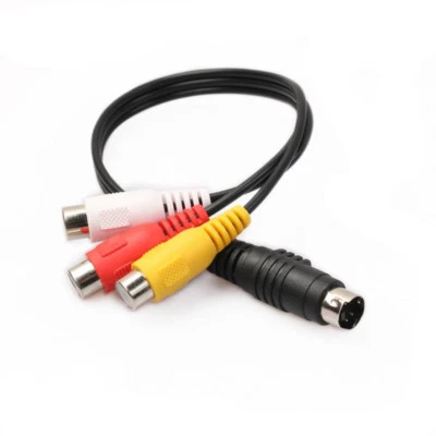 4 Pin S Video To 3 RCA Female TV Adapter Cable Works With All VGA With S Video - Image 1 of 3