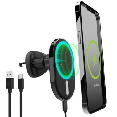 HyperGear MagVent Wireless Charging Car Vent Phone Mount [Hands Free] - Black - Image 1 of 3