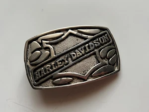 1979 HARLEY DAVIDSON MOTORCYCLE BELT BUCKLE HEAVY SILVER METAL THE LEATHER WORKS - Picture 1 of 14