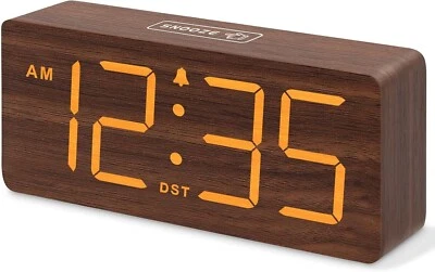 DreamSky Wooden Digital Alarm Clock for Bedroom - Desk Clocks with Large Numbers - Image 1 of 4