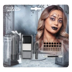 GOTHIC WITCH FACE PAINT KIT WITH GEMS & LIPSTICK HALLOWEEN FANCY DRESS MAKE-UP - Picture 1 of 2