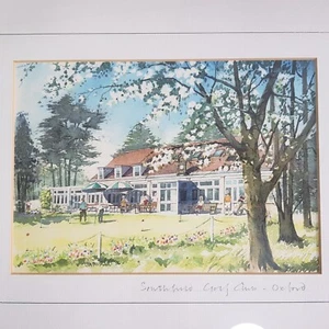 Smithfield Golf Club Course Oxford watercolour painting clubhouse art vintage - Picture 1 of 15