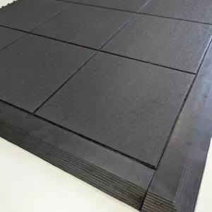 Interlocking Rubber Gym Mat Floor Tiles 90cm x 90cm x 14mm & Edge Strips - Picture 1 of 17