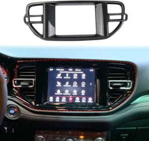 Cubierta de tablero de instrumentos de consola central de fibra de carbono de 8,4 pulgadas para Dodge Durango 2022 - Imagen 1 de 7
