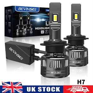 Bevinsee H7 LED Headlight Bulbs 120W 22000LM Hi Low Beam Canbus Error Free 6000K - Picture 1 of 10