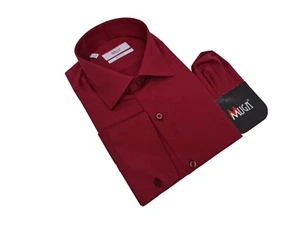 Men's shirt slim-fit long sleeve 37/38 size S burgundy - Picture 1 of 8