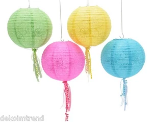 Sfera sfera di carta sfera decorativa di carta con nappe giardino decorazione festa set da 4 - Foto 1 di 6