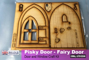 Fairy Door and Window  -Birch Plywood - Home Craft kit assemble and paint - Picture 1 of 8