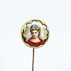 Victorian 18Kt Gold Stick Pin With Enamel Design   762