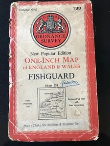 Fishguard - Popular Edition One Inch Ordnance Survey Map 138 - Acceptable - Bild 1 von 1