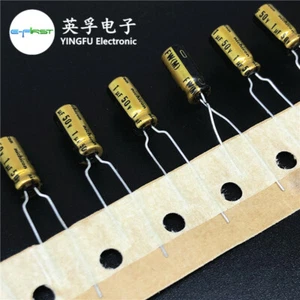 10pcs/100pcs 1uF 50V 5x11mm Nichicon FW 50V1uF High Grade HiFi Audio Capacitor - Picture 1 of 2
