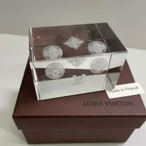 LOUIS VUITTON Monogram Crystal Paper Weight VIP Gift Item 5cm 8cm 5cm - Picture 1 of 8