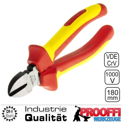 VDE Elektriker Seitenschneider Profi Kabelschere Kabelschneider 180mm 1000 Volt - Bild 1 von 4