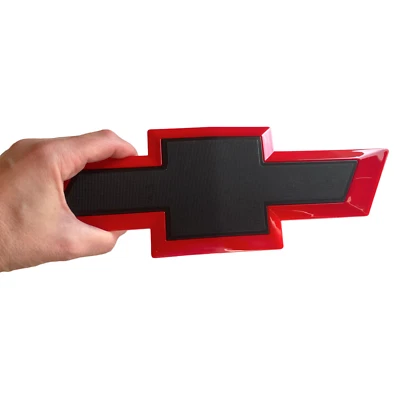 Chevrolet Grille Emblem BLACK RED Logo Badge for Chevy Silverado 2014-2015 - Image 1 of 4