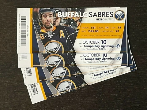 BUFFALO SABRES TICKET STUB - OCTOBER 10, 2015 VS TAMPA BAY LIGHTNING Cover