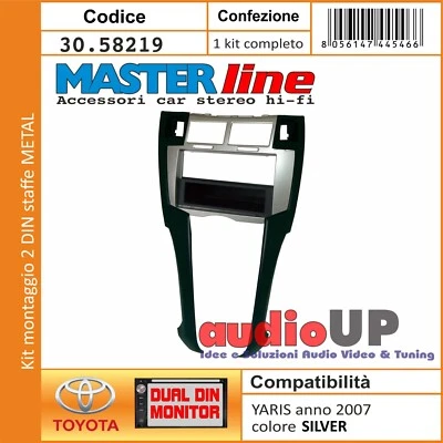 MASCHERINA RADIO 1 DIN YARIS 2007 AL 2011 KIT CON LONGHERONI LATERALI E CASSETTO - Immagine 1 di 2
