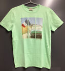 ZARA Country Collection Boy T Shirt France Car LightGreen 100%Cotton size 13 yrs