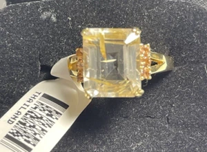Anillo de Cuarzo Rutilado JTV BBJ Diseñador Oro 18K y Esterlina 4.67ctw Talla 9 Nuevo - Imagen 1 de 4