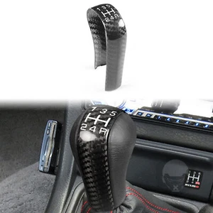 1Pc Gear Shift Head Knob Cover Fit For NISSAN GTR R34 R33 R32 Carbon Fiber Black - Bild 1 von 11