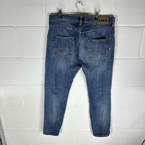 Jeans Edwin Para Hombres W32 L32 Azul Denim ED-55 Relajado Cónico Ribete Japonés - Imagen 1 de 14