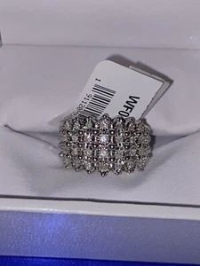 NEW!/EFFY ENY DAZZLING DIAMOND & STERLING SILVER RING/SIZE 7 - Picture 1 of 12