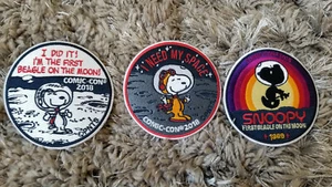 2018 SDCC COMIC CON EXCLUSIVE PEANUTS SNOOPY FIRST BEAGLE ON MOON PATCH SET OF 3 - Picture 1 of 1