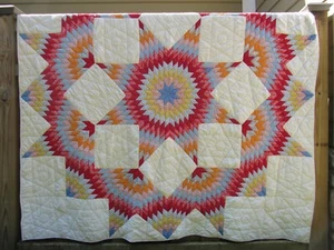 vintage quilt 90% Hand Sewn cotton LARGE STAR Handmade 86" x 86" BEAUTIFUL!! - Picture 1 of 9