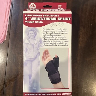 OTC 6” Wrist/Thumb Splint XL Right 2086 New In Box - Image 1 of 4