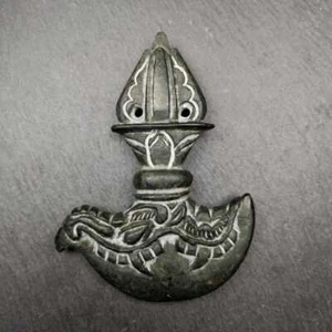 Cuchillo Kartika Obsidiana Tallado a Mano de las Dakinis | Implemento Ritual Tibetano - Imagen 1 de 10