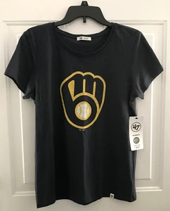 '47 Brand Milwaukee Brewers Blue Cotton Shirt - Womens Size L NEW $35 - Picture 1 of 2
