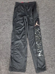 Air Jordan Pants Boys Large 12/13 Years Black Jumpman Spellout Track Warmup Gym - Picture 1 of 11
