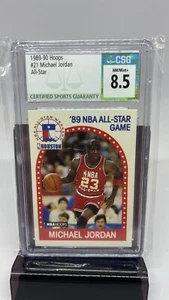 1989-90 Hoops #21 Michael Jordan CSG 8.5 NM/MINT All- Star Basketball - Picture 1 of 2