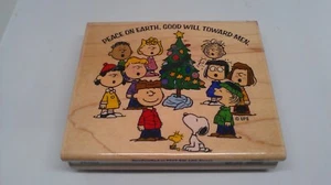 Timbro in gomma Peanuts Christmas Caroling - stampabilità KR1024 VINTAGE 2002 Snoopy - Foto 1 di 6