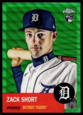 2022 TOPPS CHROME PLATINUM GREEN WAVE /99 Zack Short Rookie Detroit Tigers #291 - Image 1 of 2
