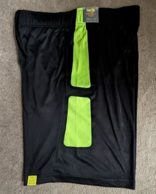TEK GEAR PANTALONES CORTOS DE BALONCESTO PERFORADOS - Para hombres Grande L negro/amarillo neón NUEVO CON ETIQUETAS $30 Foto 1 de 4