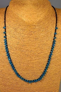 Apatit Spinell Kette Collier Neon Design Schmuck Edelstein Heilstein Halskette - Bild 1 von 2
