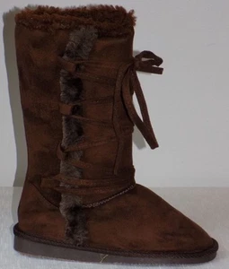 Youth Girl's Bucco Ned-K Faux Fur Tall Boots Color: Brown Size: 1 - Picture 1 of 1