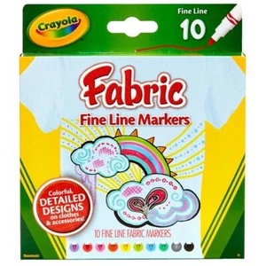 Crayola Stoffmarker, Handwerk für Kinder, feine Spitze, verschiedene Farben, 10 Ct - Bild 1 von 1