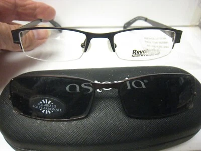 Revolution Eyeglass Frame W/ Magnet sun shade  REV734 BZBK 47-18-135 w/case - Image 1 of 4