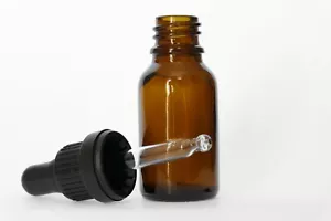 15ml Amber Glass Bottle with Black Tamper Evident Dropper/Pipette 156pcs - Picture 1 of 3
