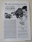 1931 Bell Howell Filmo Movie Camera Discriminating  Vintage Magazine  Print Ad 