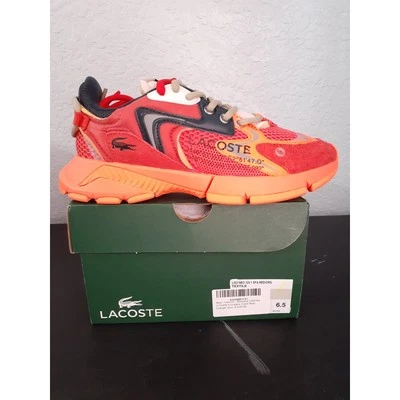 Lacoste Women's L003 Neo Textile Sneakers, Color Red/Orange Size: 6.5 M - Image 1 of 3