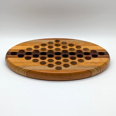 David Levy Chinese Checkers Game Board Handmade 12.5" x 8" Mixed Wood California - Image 1 of 4